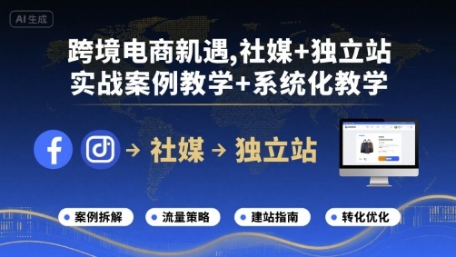 跨境电商新机遇，社媒+独立站，实战案例教学+系统化教学-资源大汇总