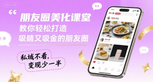 朋友圈美化课堂，教你轻松打造，吸睛又吸金的朋友圈，私域不看，变现少一半-资源大汇总