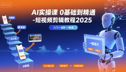 AI实操课0基础到精通-短视频剪辑教程2025-资源大汇总