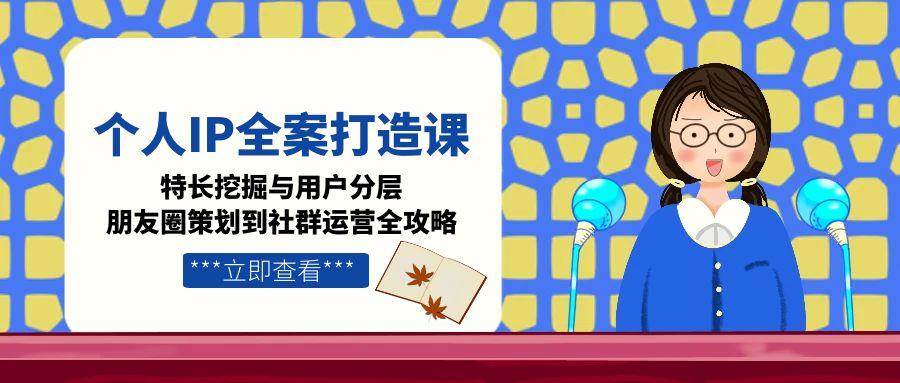 个人IP全案打造课，特长挖掘与用户分层，朋友圈策划到社群运营全攻略-资源大汇总