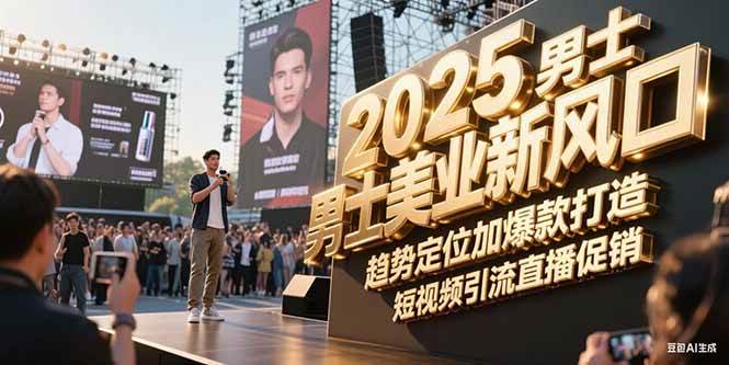 2025男士美业新风口，趋势定位加爆款打造，短视频引流直播促销-资源大汇总