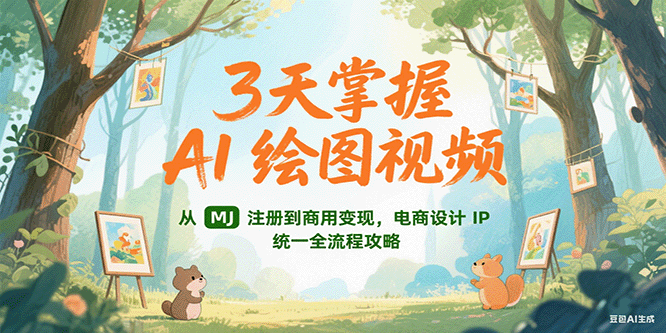 3天掌握AI绘图视频，从MJ 注册到商用变现，电商设计IP统一全流程攻略-资源大汇总