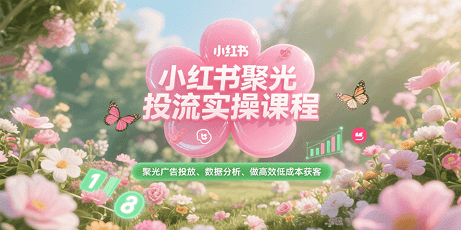 小红书聚光投流实操课程，聚光广告投放、数据分析、做高效低成本获客-资源大汇总