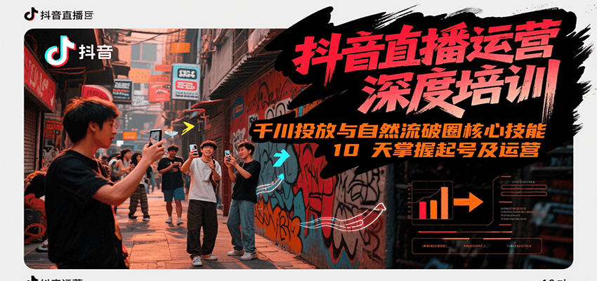 抖音直播运营深度培训，千川投放与自然流核心技能，10天掌握起号及运营(6-7月新课)-资源大汇总