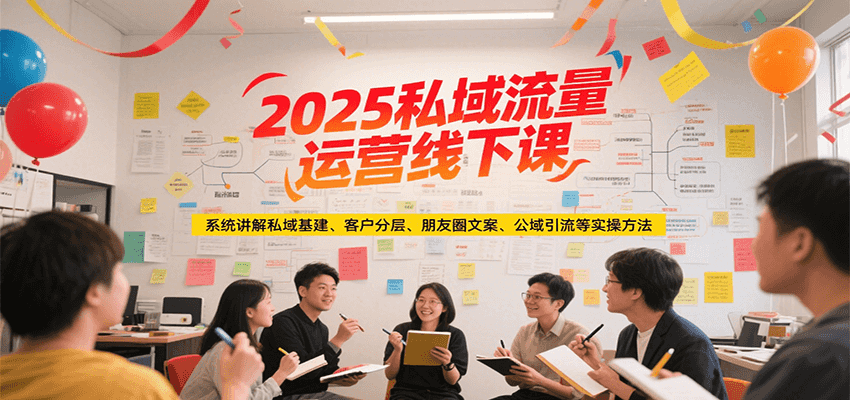 2025私域流量运营线下课，系统讲解私域基建/客户分层/朋友圈文案/公域引流等实操方法-资源大汇总