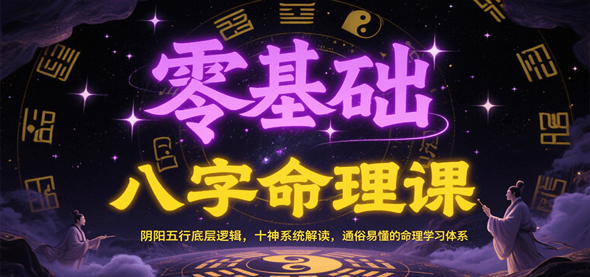 零基础八字命理课：阴阳五行底层逻辑，十神系统解读，通俗易懂的命理学习体系-资源大汇总
