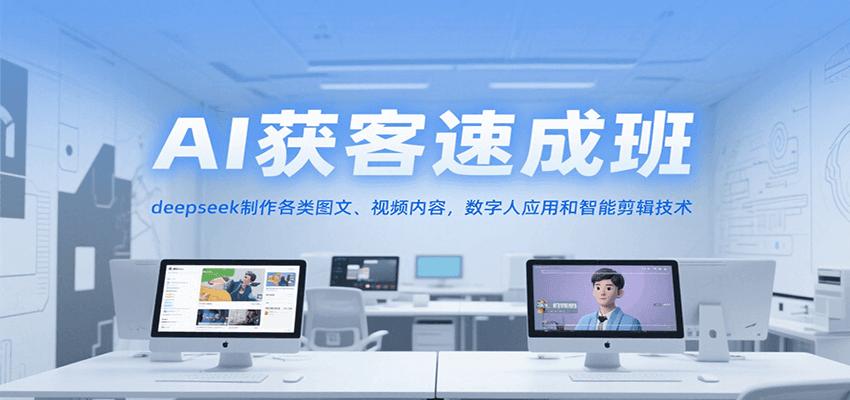 AI获客速成班，deepseek制作各类图文、视频内容，数字人应用和智能剪辑技术-资源大汇总