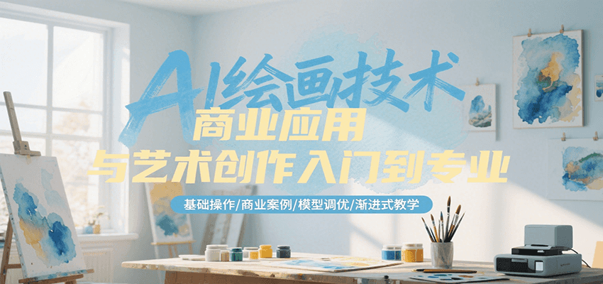 AI绘画技术商业应用与艺术创作入门到专业，基础操作/商业案例/模型调优/渐进式教学-资源大汇总