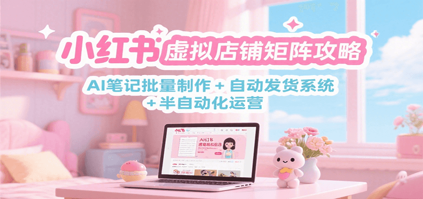 小红书虚拟店铺矩阵攻略：AI笔记批量制作 + 自动发货系统 + 半自动化运营-资源大汇总