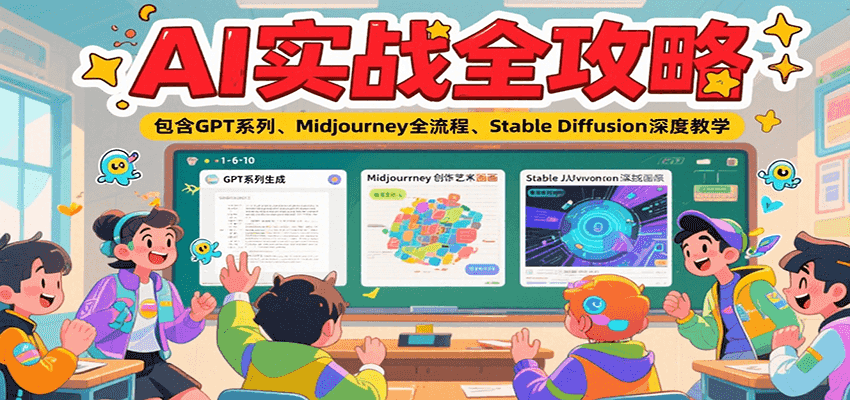 AI实战全攻略，包含GPT系列、Midjourney全流程、Stable Diffusion深度教学-资源大汇总