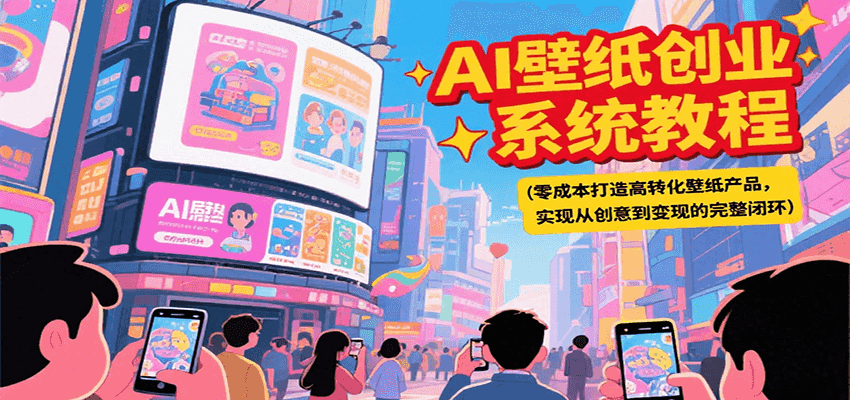 AI壁纸创业系统教程，零成本打造高转化壁纸产品，实现从创意到变现的完整闭环-资源大汇总