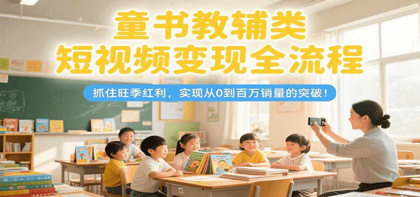 童书教辅类短视频变现全流程，抓住旺季红利，实现从0到百万销量的突破！-资源大汇总