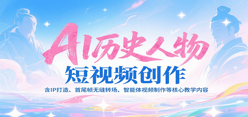 AI历史人物短视频创作，含IP打造、首尾帧无缝转场、智能体视频制作等核心教学内容-资源大汇总