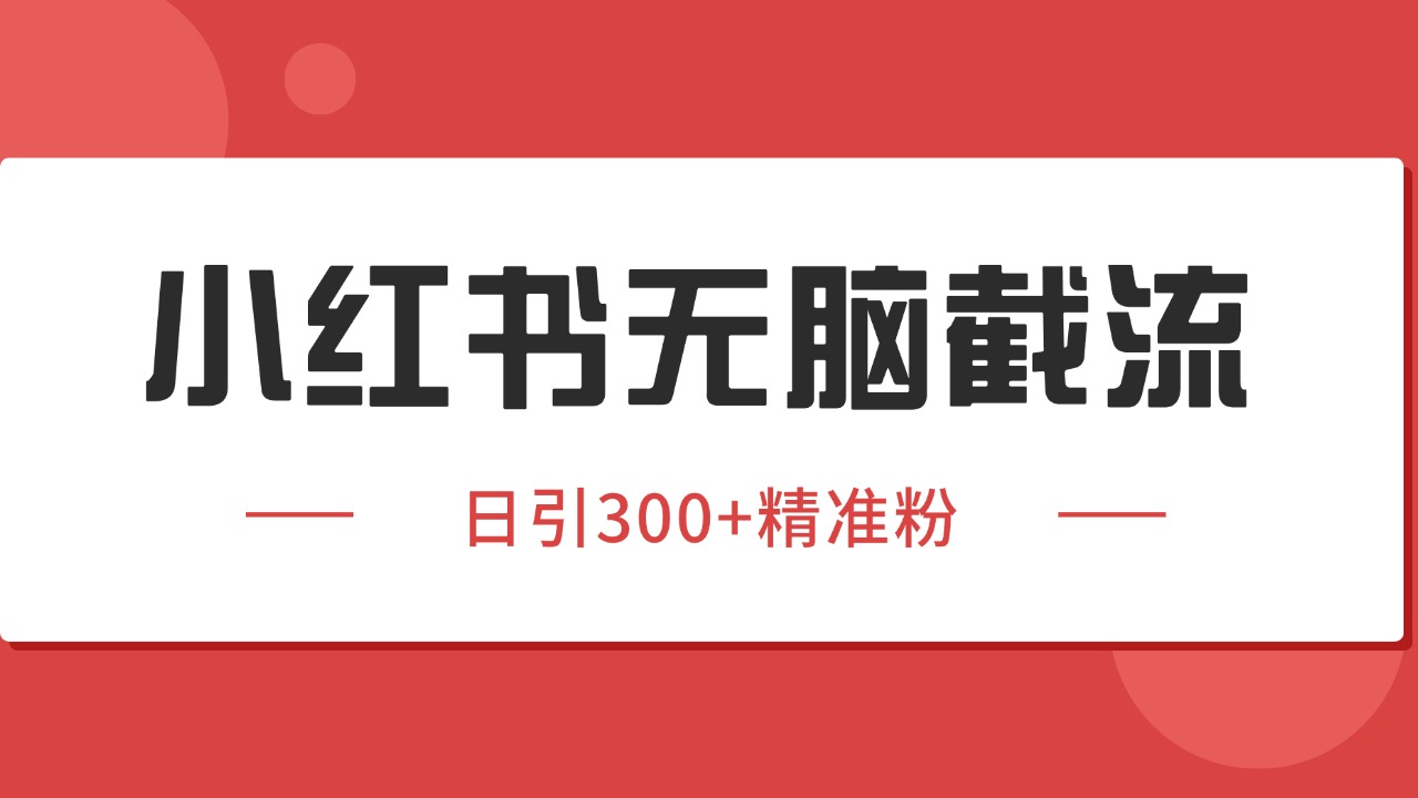 小红书截流同行客源，独家野路子获客玩法 日引200+暴力获客-资源大汇总