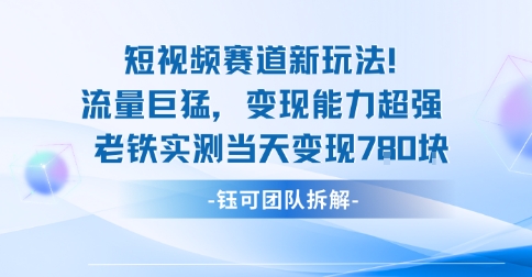 新赛道新玩法流量巨猛变现能力超强老铁实测当天变现7张-资源大汇总