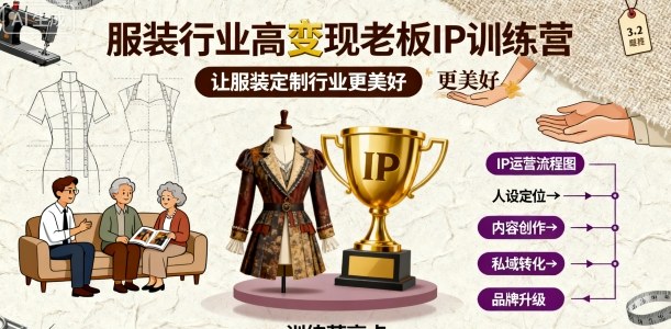 服装行业高变现老板IP训练营，让服装定制行业更美好-资源大汇总