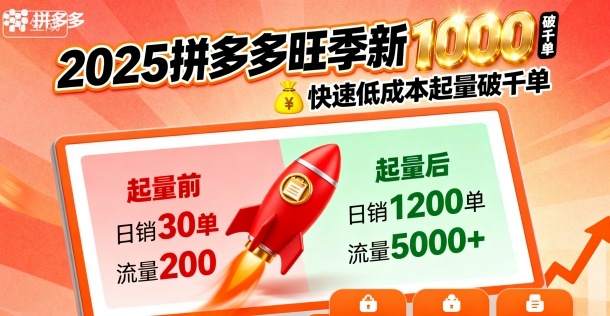 2025拼多多旺季新老店铺——快速低成本起量破千单-资源大汇总