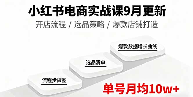 小红书电商实战课9月更新，开店流程/选品策略/爆款店铺打造，单号月均10w+-资源大汇总