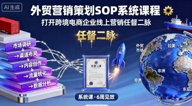 外贸营销策划SOP系统课程，打开跨境电商企业线上营销任督二脉-资源大汇总