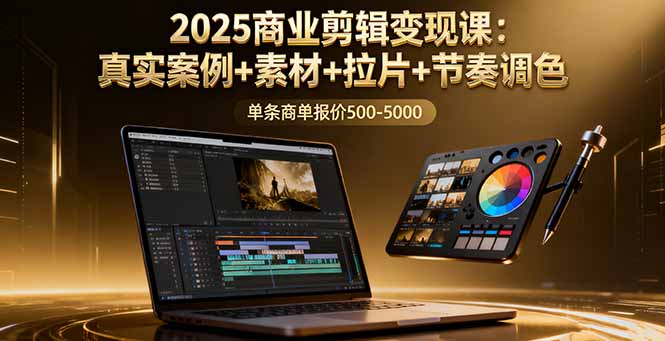 2025商业剪辑变现课：真实案例+素材+拉片+节奏调色，单条商单报价500-5000-资源大汇总