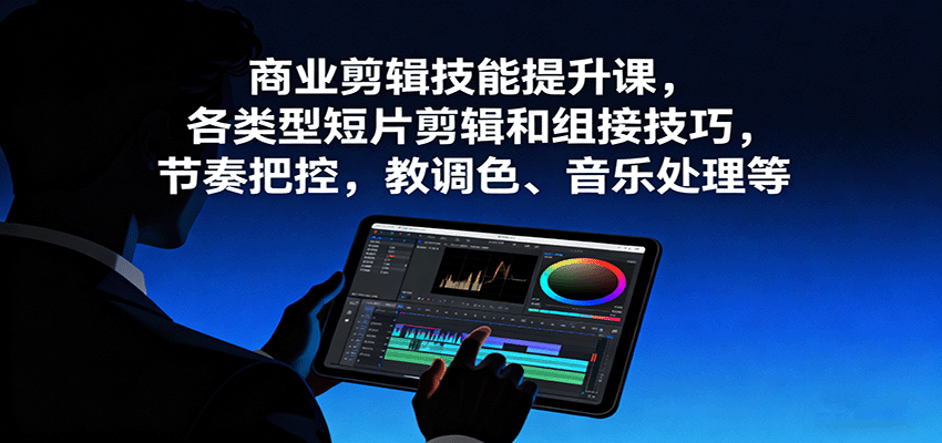 商业剪辑技能提升课，各类型短片剪辑和组接技巧，节奏把控，教调色、音乐处理等-资源大汇总