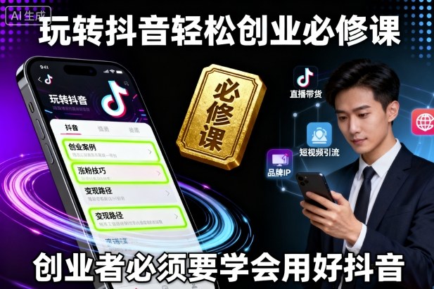 玩转抖音轻松创业必修课，创业者必须要学会用好抖音-资源大汇总