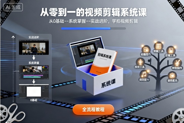 从零到一的视频剪辑系统课，从0基础–系统掌握–实战进阶，学拍视频剪辑-资源大汇总