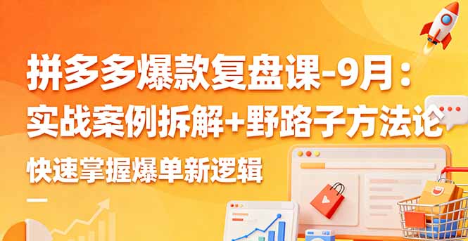 拼多多爆款复盘课-9月：实战案例拆解+野路子方法论，快速掌握爆单新逻辑-资源大汇总