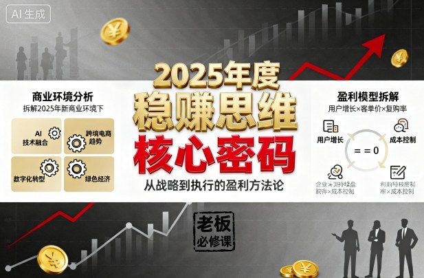 2025年度稳賺思维老板创业营，拆解2025年新商业环境下，企业实现持续盈利的核心密码-资源大汇总