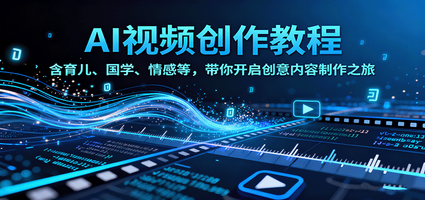 AI视频创富课，含育儿、国学、情感等，带你开启创意内容制作之旅-资源大汇总