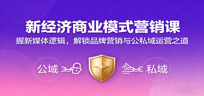 新经济商业模式营销课，握新媒体逻辑，解锁品牌营销与公私域运营之道-资源大汇总