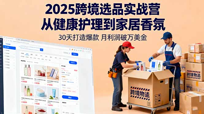 2025跨境选品实战营：从健康护理到家居香氛，30天打造爆款,月利润破万美金-资源大汇总