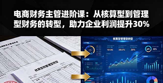 电商财务主管进阶课：从核算型到管理型财务的转型，助力企业利润提升30%-资源大汇总