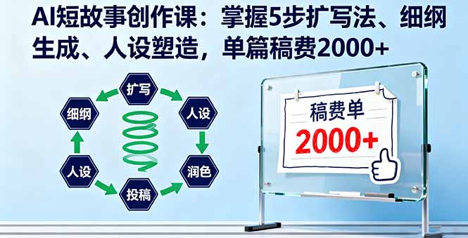 AI短故事创作课：掌握5步扩写法、细纲生成、人设塑造，单篇稿费2000+-资源大汇总