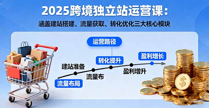 2025跨境独立站运营课：涵盖建站搭建、流量获取、转化优化三大核心模块-资源大汇总