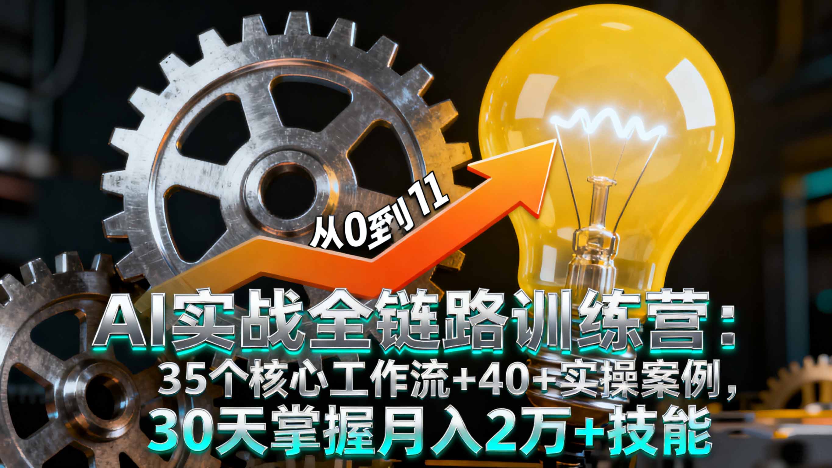 AI实战全链路训练营：35个核心工作流+40+实操案例，30天掌握月入2万+技能-资源大汇总