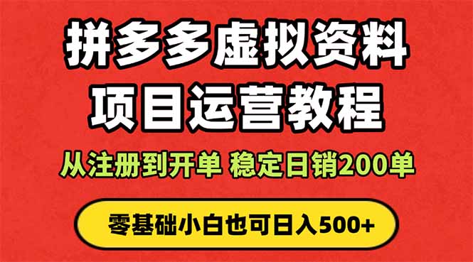 拼多多开店运营课程： 蓝海变现玩法，轻松实现睡后收入 零基础小白也可…-资源大汇总