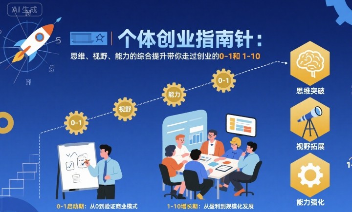 个体创业指南针，思维、视野、能力的综合提升带你走过创业的0-1和1-10【音频】-资源大汇总