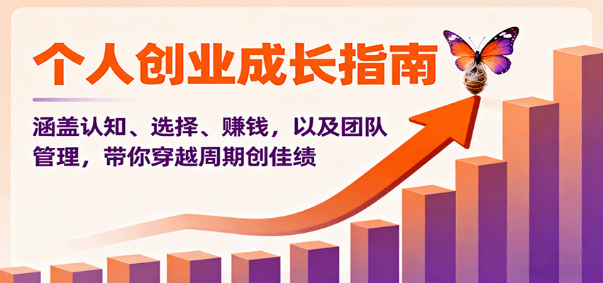 个人创业成长指南：涵盖认知、选择、赚钱，以及团队管理，带你穿越周期创佳绩-资源大汇总
