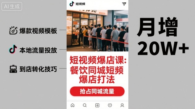 短视频爆店课，餐饮同城短视频爆店打法-资源大汇总