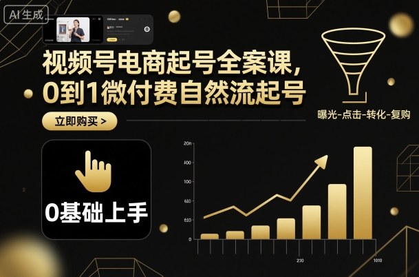 视频号电商起号全案课，0到1微付费自然流起号-资源大汇总