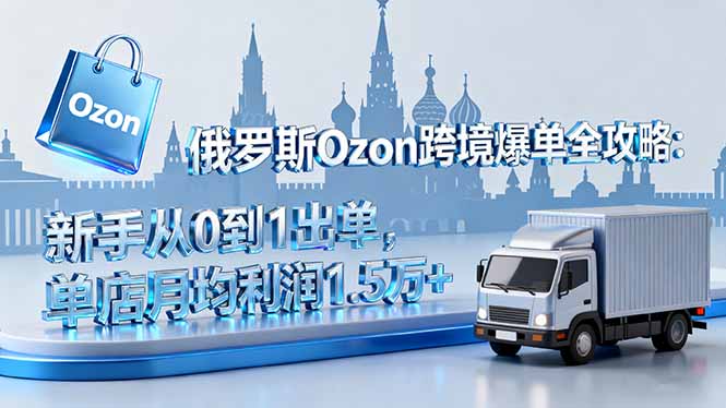 俄罗斯Ozon跨境爆单全攻略：新手从0到1出单，单店月均利润1.5万+-资源大汇总