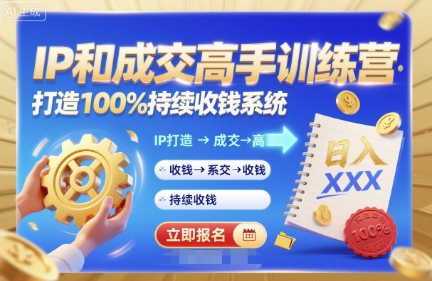 带你成为IP和成交高手的训练营，打造100%持续收钱系统-资源大汇总