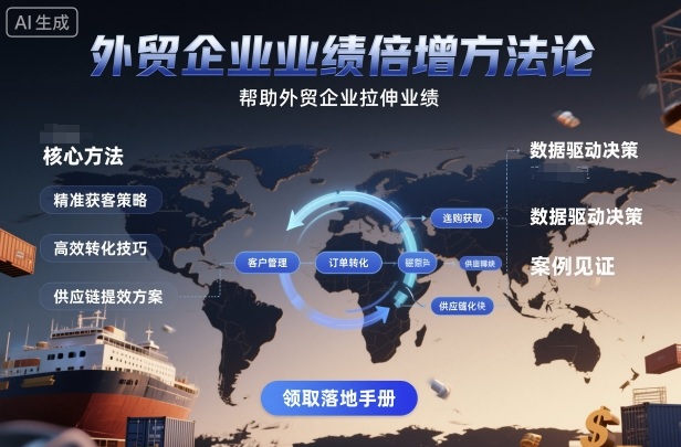 外贸企业业绩倍增方法论，帮助外贸企业拉伸业绩-资源大汇总