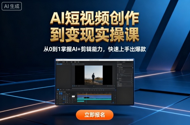 AI短视频创作到变现实操课，从0到1掌握AI+剪辑能力，快速上手出爆款(更新10月)-资源大汇总