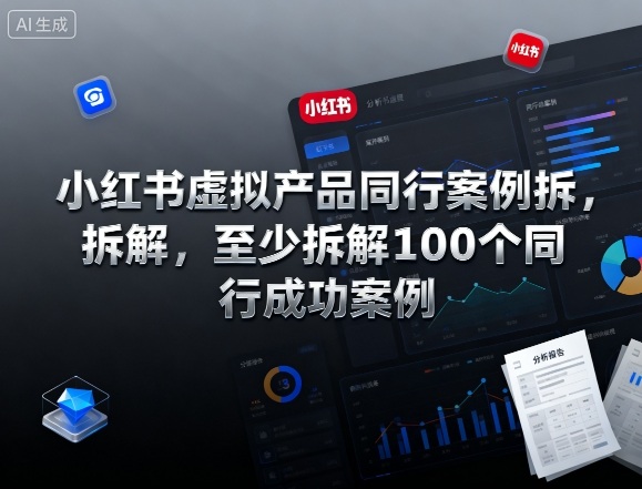 小红书虚拟产品同行案例拆解，至少拆解100个同行成功案例-资源大汇总