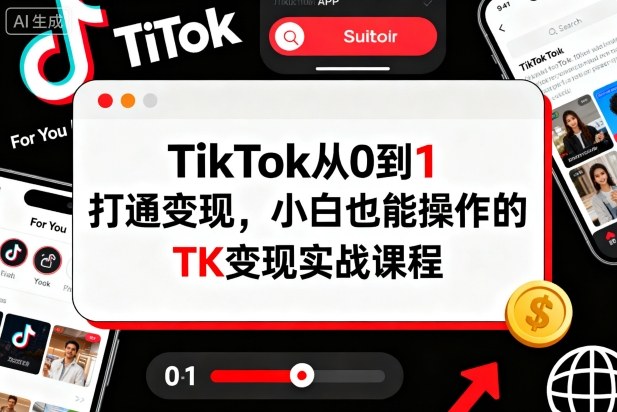 TikTok从0到1打通变现，小白也能操作的TK变现实战课程-资源大汇总