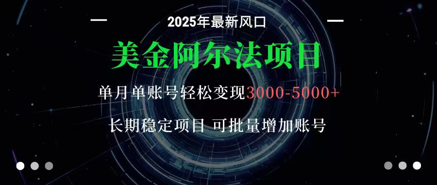 美金阿尔法项目：一部手机每天只需10分钟，轻松稳定赚美元-资源大汇总