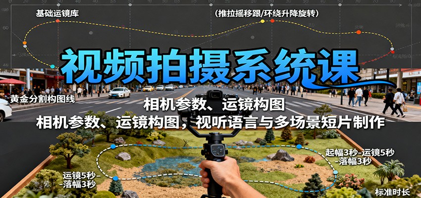 2b3dd22079ea6f2b2995e799934a964a.jpeg 视频拍摄系统课:相机参数、运镜构图,视听语言与多场景短片制作