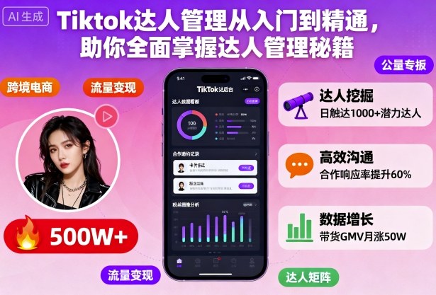 40ae464ded882c3862e1588758cc65db.jpeg Tiktok达人管理从入门到精通,助你全面掌握达人管理秘籍